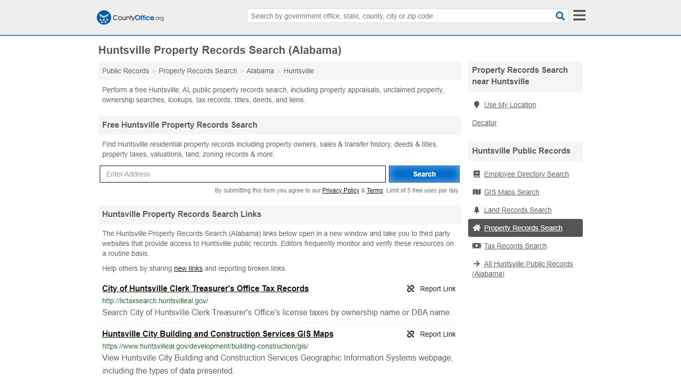 Huntsville Property Records Search (Alabama) - County Office